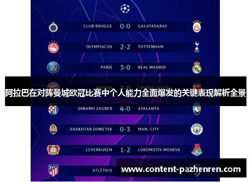 阿拉巴在对阵曼城欧冠比赛中个人能力全面爆发的关键表现解析全景
